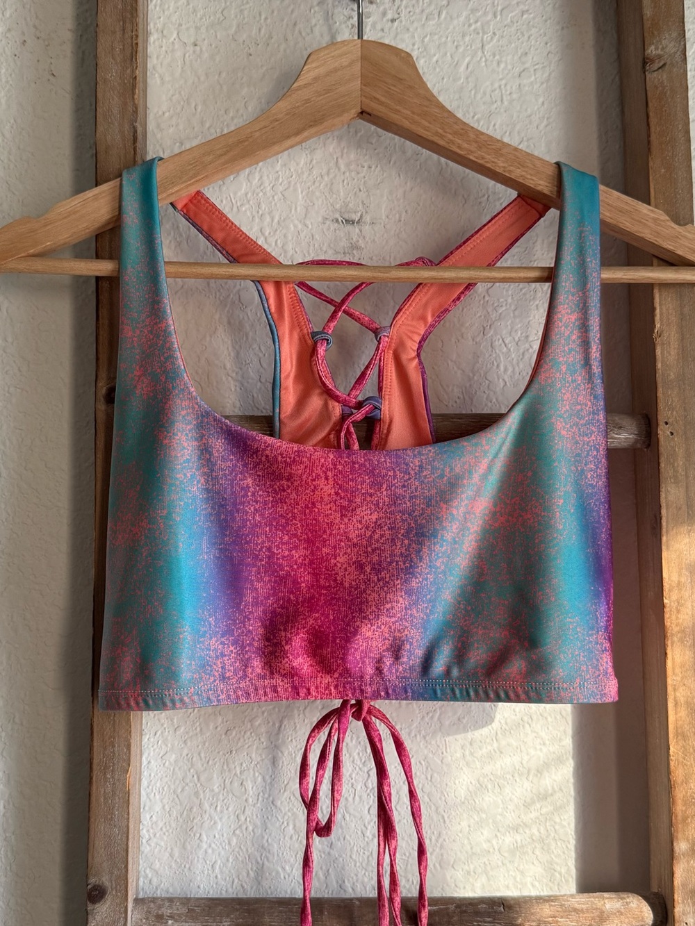 Born Primitive  Bikini Top in the pattern Rainbow Dust sz: Large